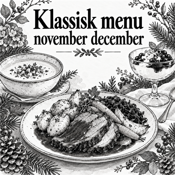 Klassisk menu november-december sælges fra 2. november til 22. december 2026